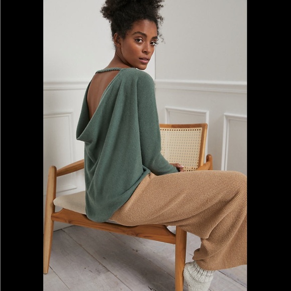 Anthropologie REESE LOW-BACK CASHMERE TUNIC SWEATER Saturday Sunday size large